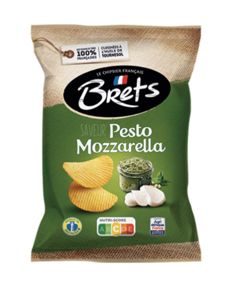 Chips BRETS Ondulées Pesto & Mozzarella 125G