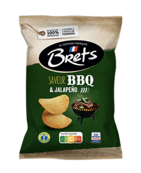 Chips BRETS Ondulées BBQ & Jalapeno 125G