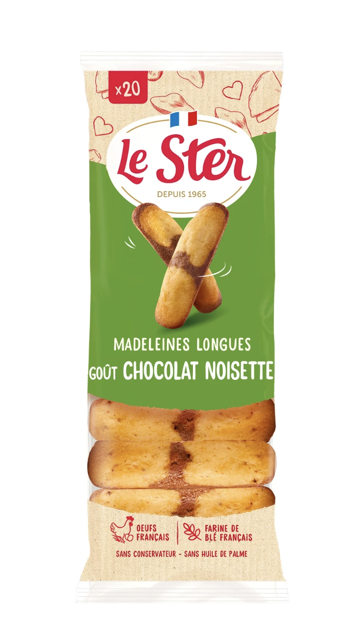 MADELEINE longues LE STER Chocolat Noisette 250G