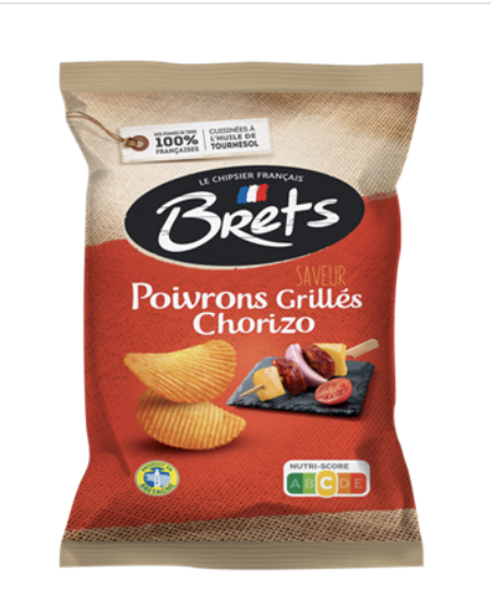 Chips BRETS Ondulées Poivrons Grillés & Chorizo 125G