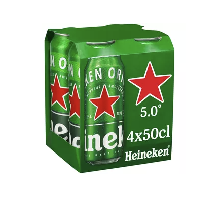 Bière Heineken canette 6x4x50cl à 5° 