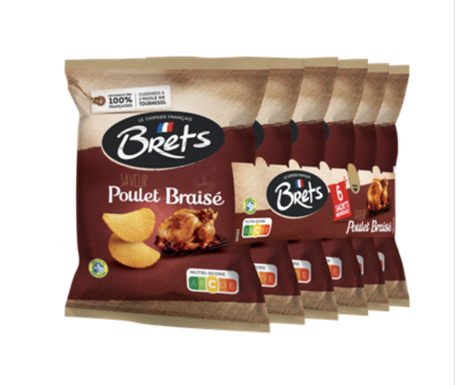 Chips BRETS Ondulées Poulet Braisé 6x25G
